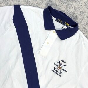 Polo Ralph Lauren RLPC White Blue #2 Rugby Men's Size XLT Polo Shirt NWT $148
